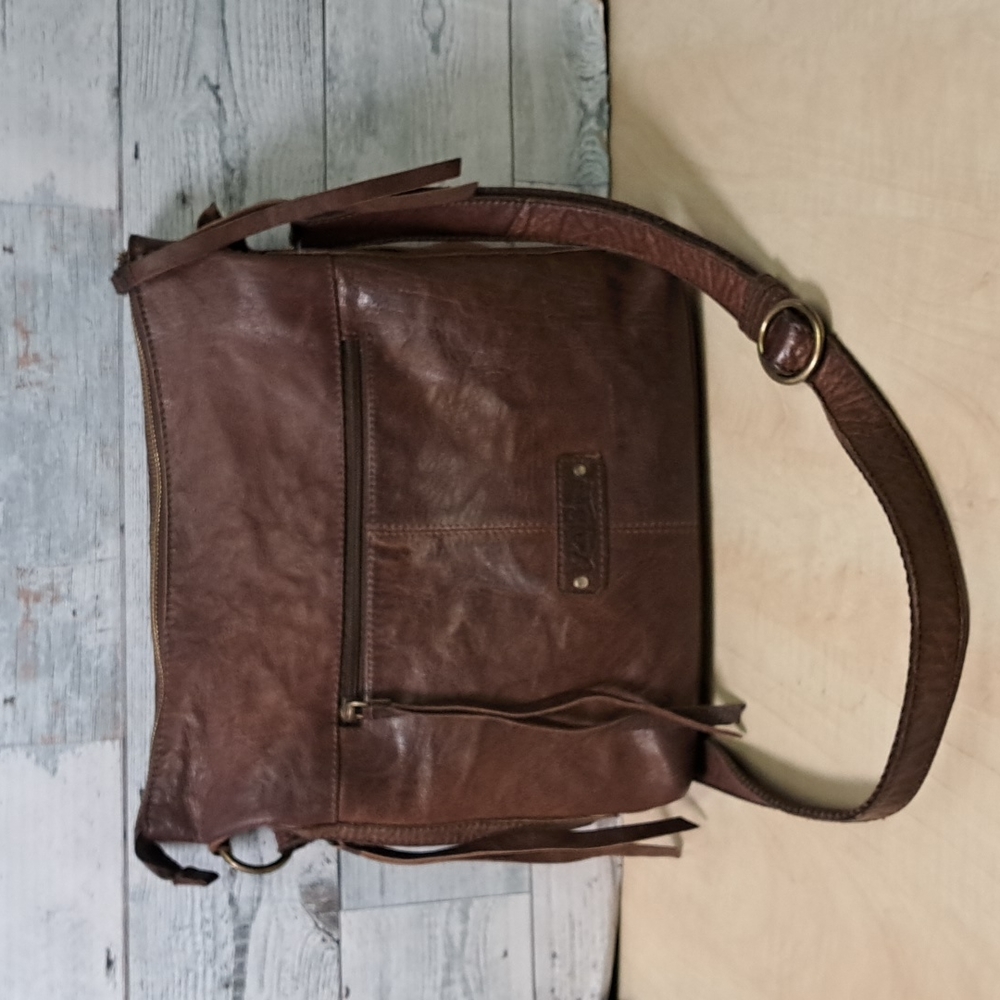 Lucky Brand Genuine Leather Crossbody Brown Bag